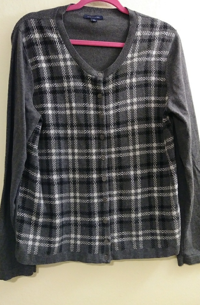 Women's Tommy Hilfiger Cardigan Sweater Gray XL